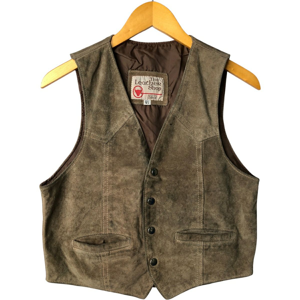 古着 70年代 シアーズ Sears THE LEARHER SHOP スエードレザーベスト