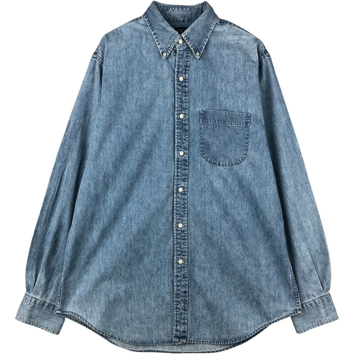 90s USA製 ランズエンド 花柄 ボタンダウン シャツ レディース M / オールド LANDS END 長袖シャツ ブラウス 総柄 マルチカラー コットン 90s USA製 ランズエンド 花柄 ボタンダウン シャツ レディース M