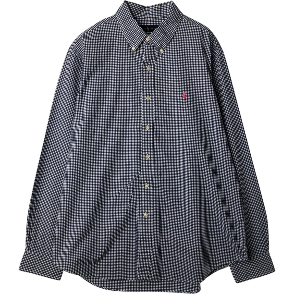 古着 ラルフローレン Ralph Lauren ギンガムチェック 長袖 ボタン