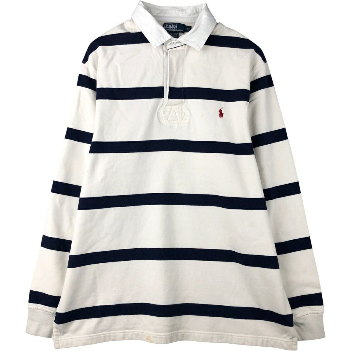 ラルフローレン Ralph Lauren ボーダー長袖 ラガーシャツ XL 古着 ラルフローレン Ralph Lauren POLO by CUSTOM FIT ボーダー柄