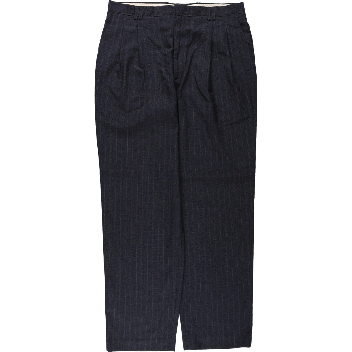 古着 ハガー HAGGAR ストライプ柄 ツータック スラックスパンツ USA製
