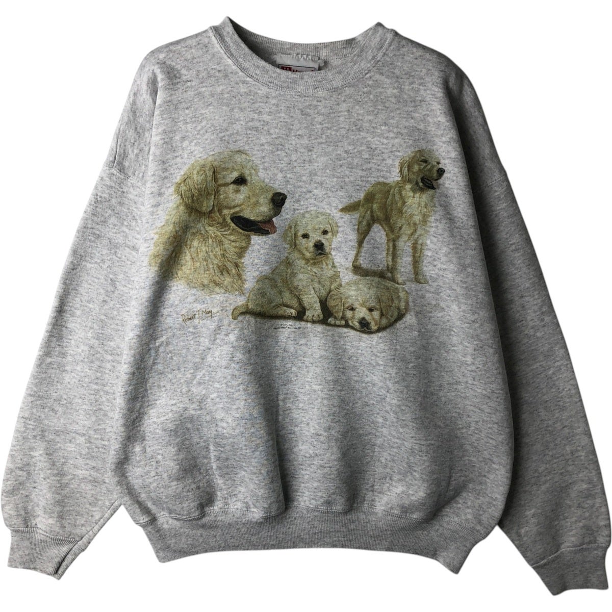 古着 90年代 ヘインズ Hanes COMFORTBLEND 犬柄 アニマル スウェット