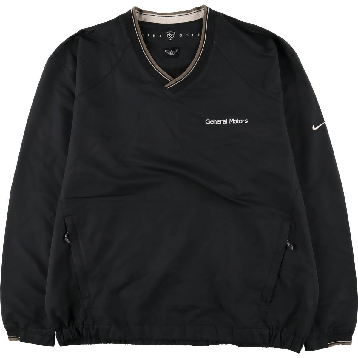 NIKE GOLF Vネック ウォームアッププルオーバー ナイロンジャケット M 古着 00年代 ナイキ NIKE GOLF ゴルフ Vネック ウォームアッププル