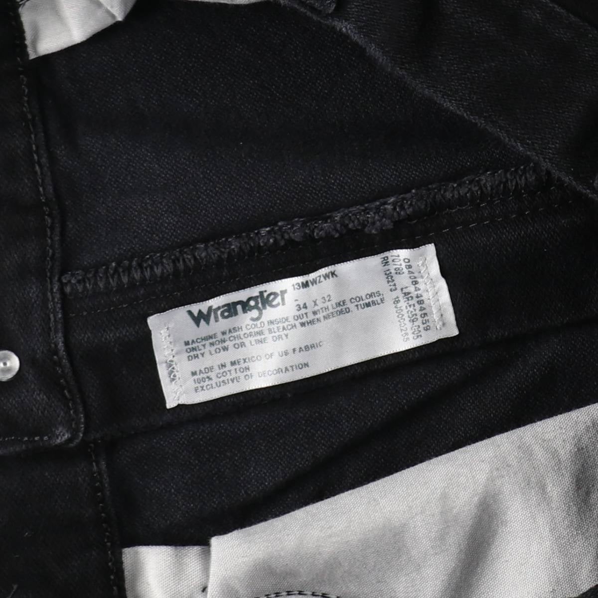 古着 90～00年代 ラングラー Wrangler ブラックデニム テーパード