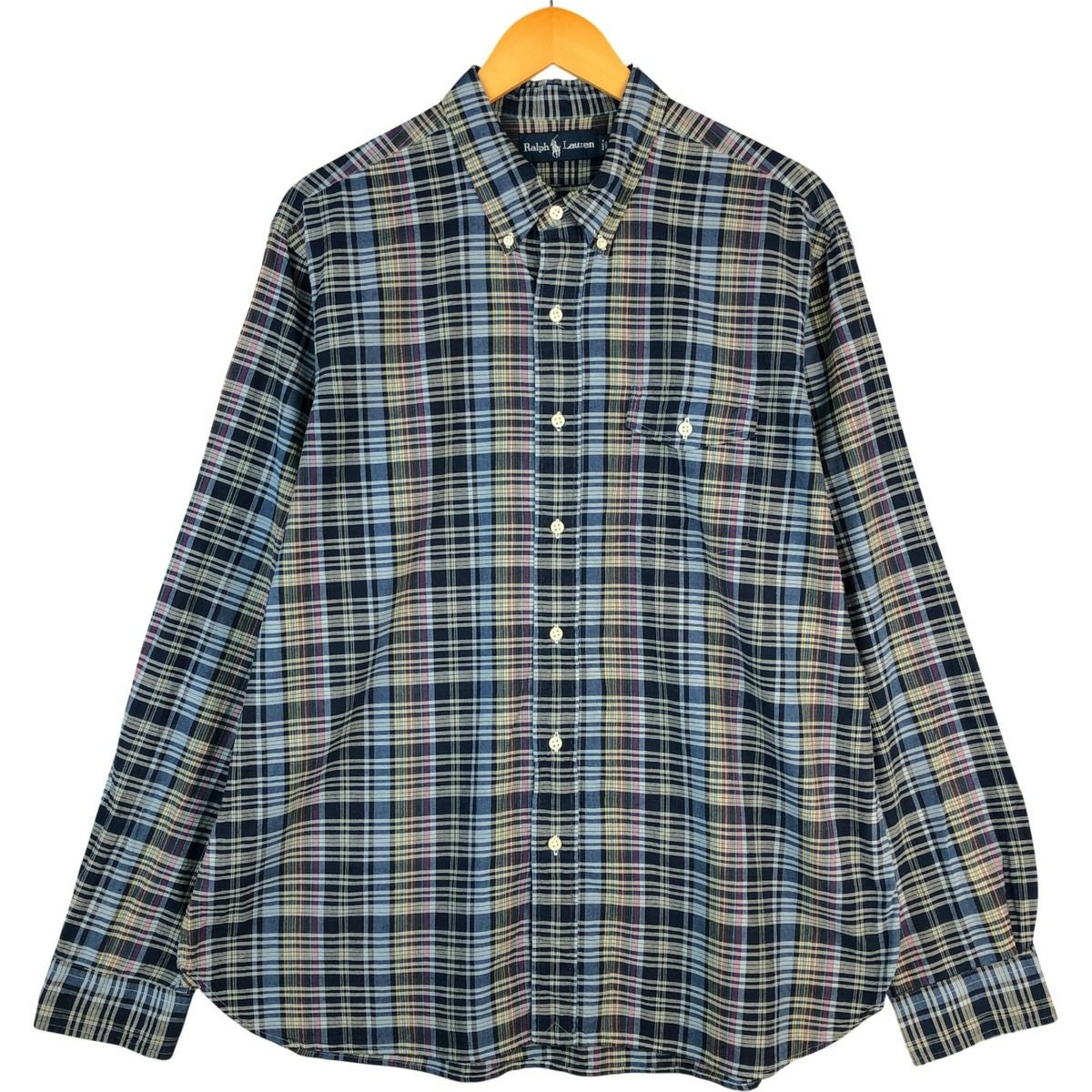 古着 ラルフローレン Ralph Lauren 長袖 ボタンダウンチェックシャツ