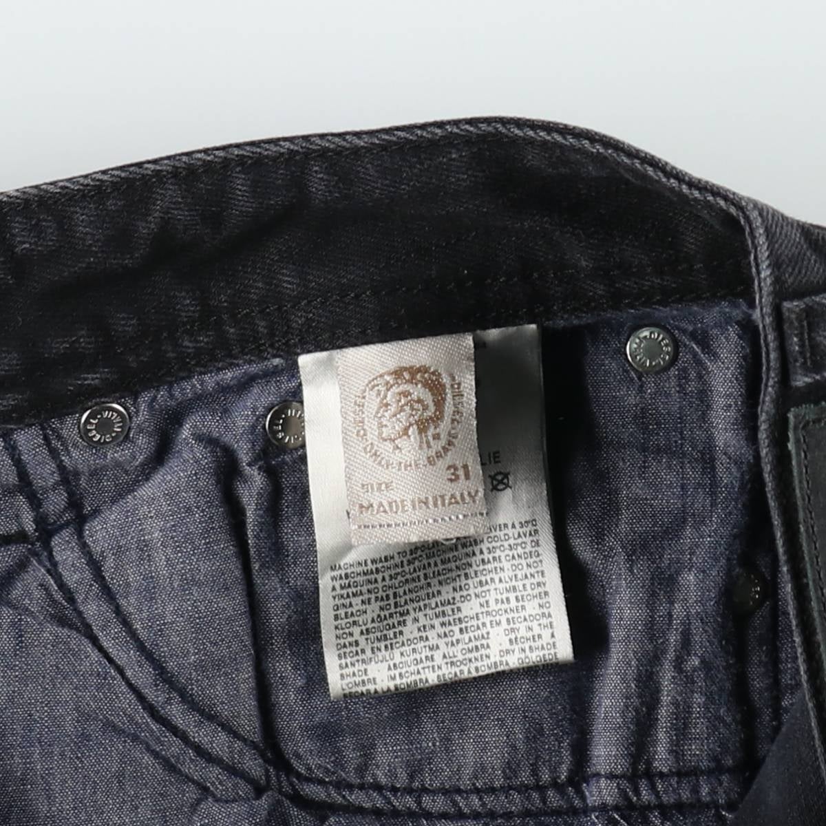 古着 ディーゼル DIESEL ブラックデニム ストレートデニムパンツ