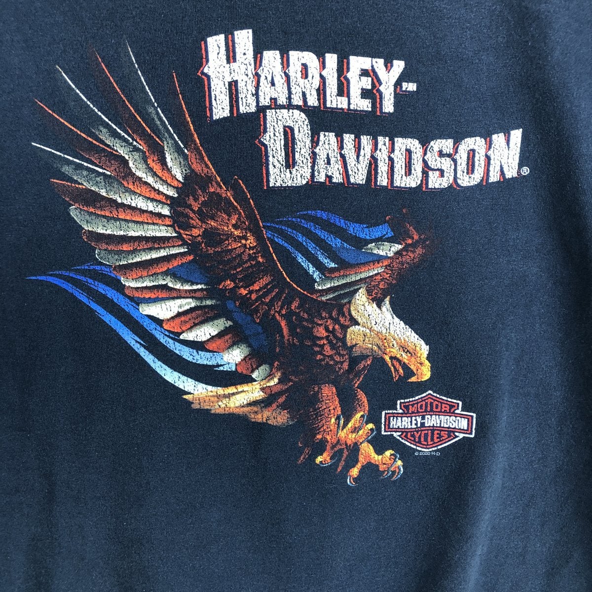 古着 ハーレーダビッドソン Harley-Davidson 鷲柄 イーグル柄 モーター