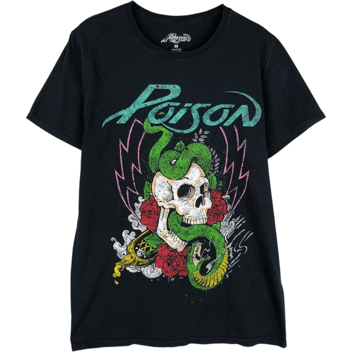 古着 POISON ポイズン ドクロ柄 スカル柄 蛇柄 パイソン柄 花柄 バンド