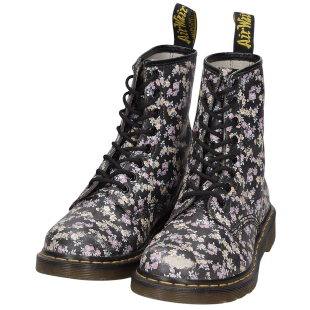 古着 ドクターマーチン Dr.Martens 花柄 8ホールブーツ 6 レディース
