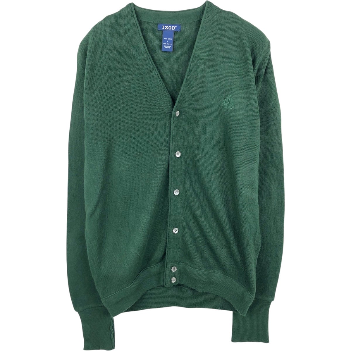 古着 IZOD アクリルニットカーディガン USA製 メンズL相当 /eaa677442