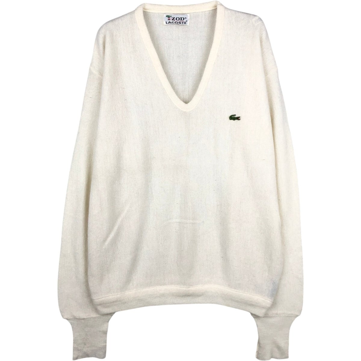 古着 70~80年代 ラコステ LACOSTE IZOD Vネック ニットセーター メンズXL相当 ヴィンテージ/eaa645917 古着 70～80年代 ラコステ LACOSTE IZOD Vネック ニットセーター