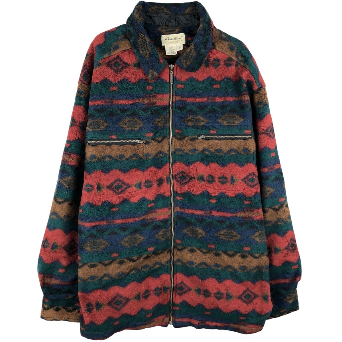 古着 90年代 エディーバウアー Eddie Bauer 総柄 ネイティブ柄 襟付き