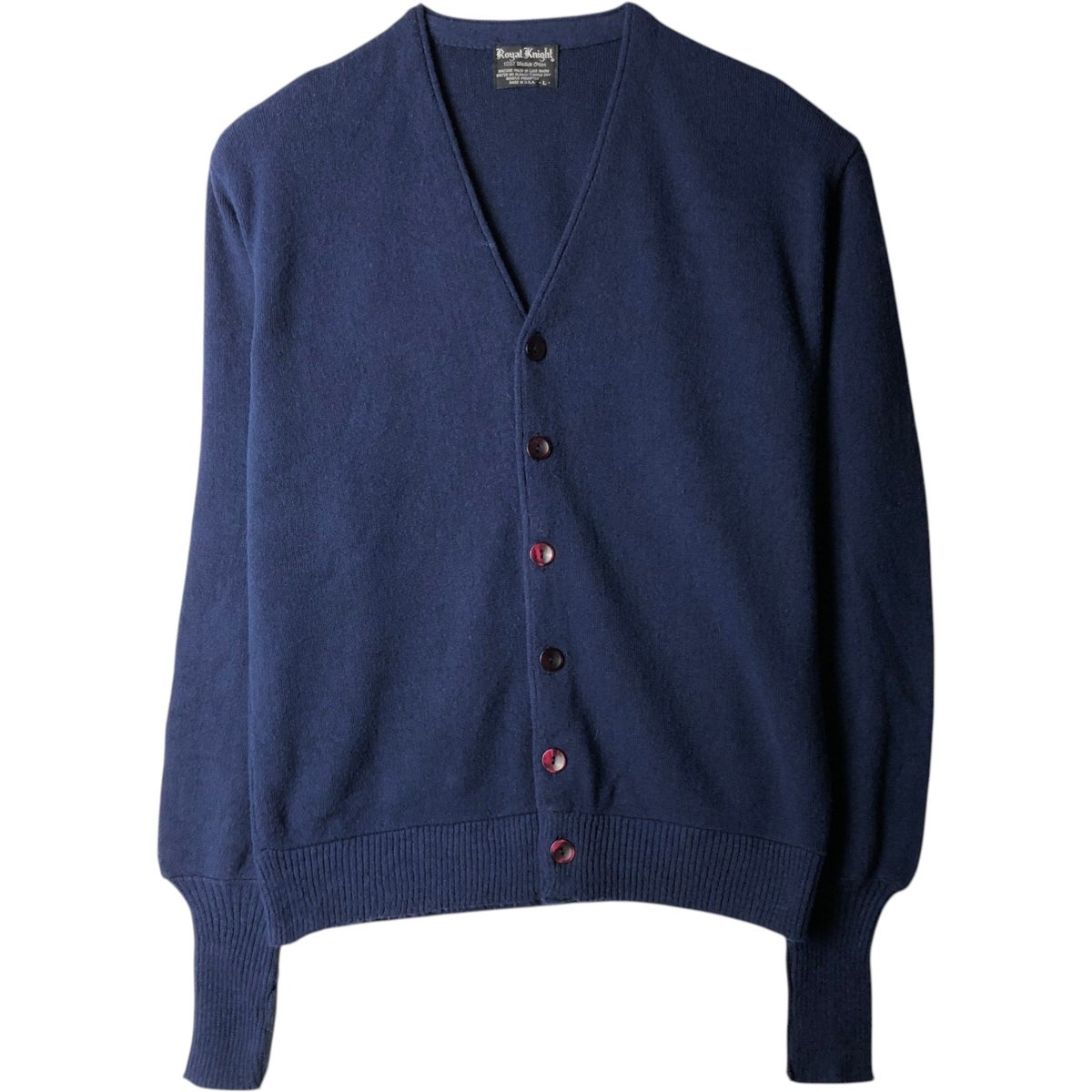 訳あり　新品タグ付き　高級ブルーフォックス100％　ニット　カーディガン　M-L 古着 70年代 ザ フォックス コレクション THE FOX COLLECTION アクリル