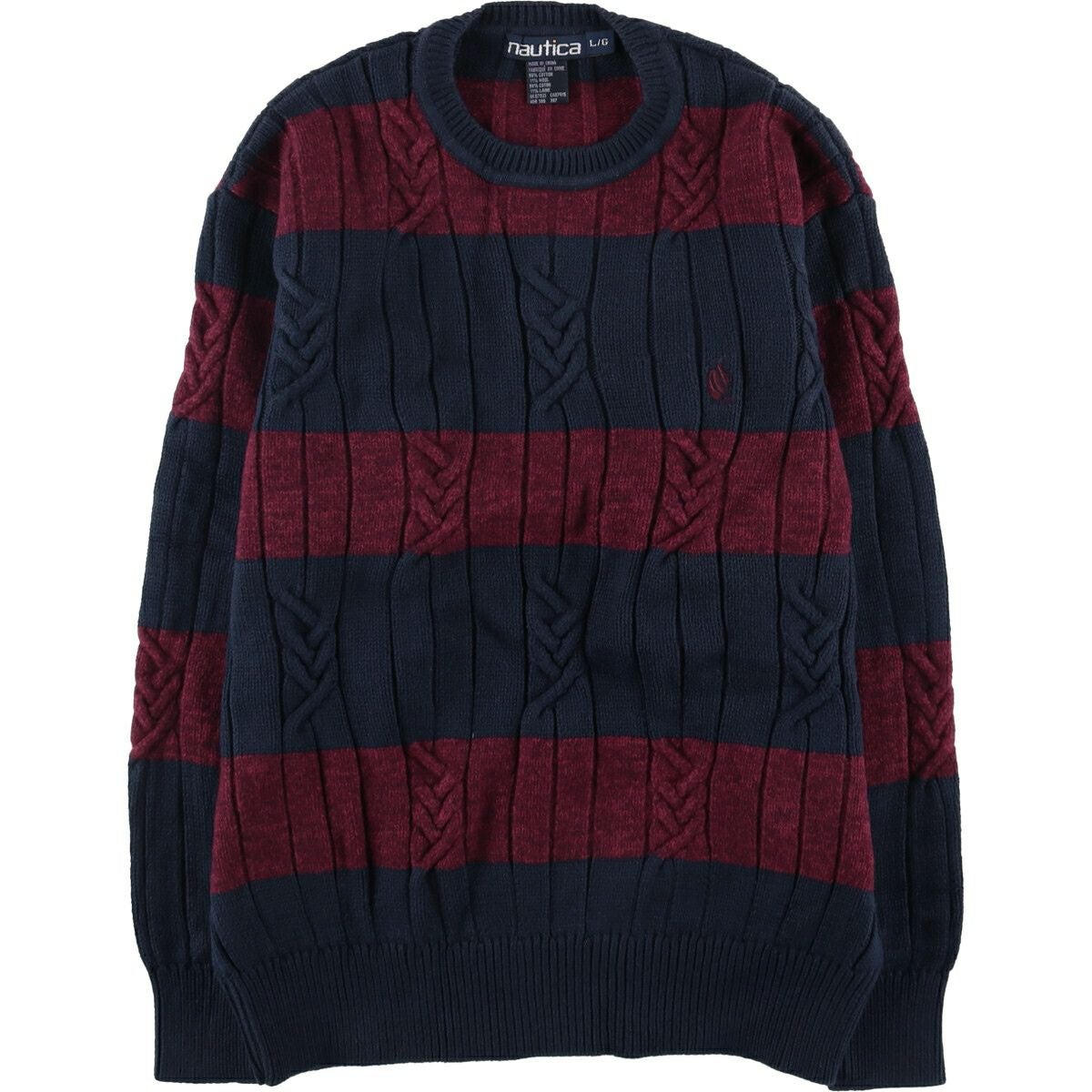 古着 90年代 ノーティカ NAUTICA ケーブル編み コットンニットセーター