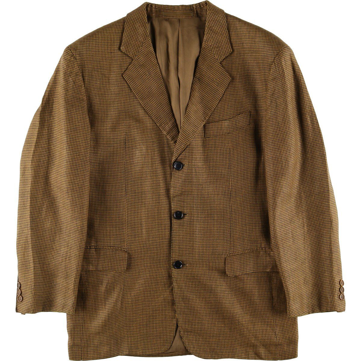 古着 ヒューゴボス HUGO BOSS 千鳥格子柄 リネンテーラードジャケット