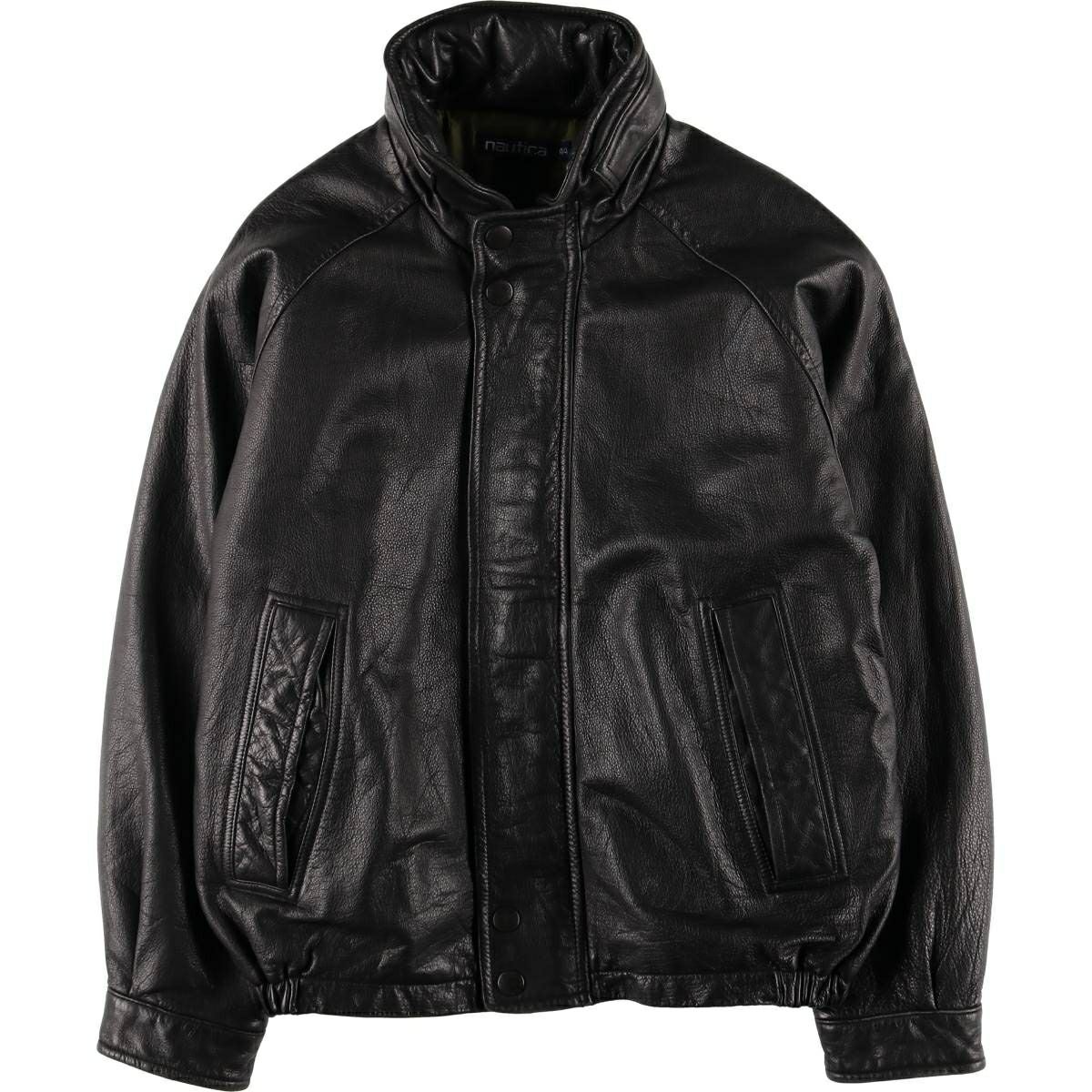 古着 90年代 ノーティカ NAUTICA 中綿入り レザーブルゾンタイプ
