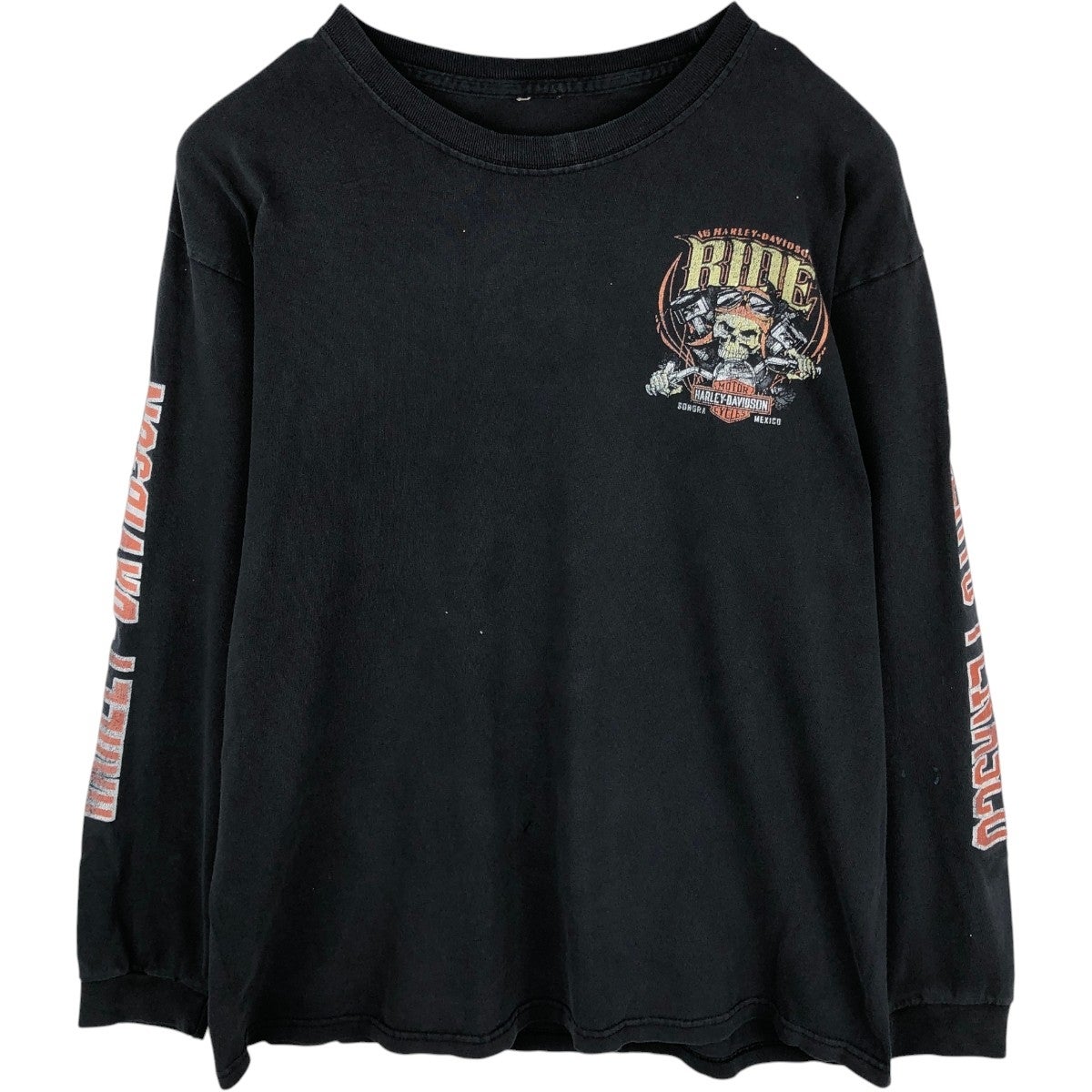 古着 ハーレーダビッドソン Harley-Davidson ドクロ柄 スカル柄 V