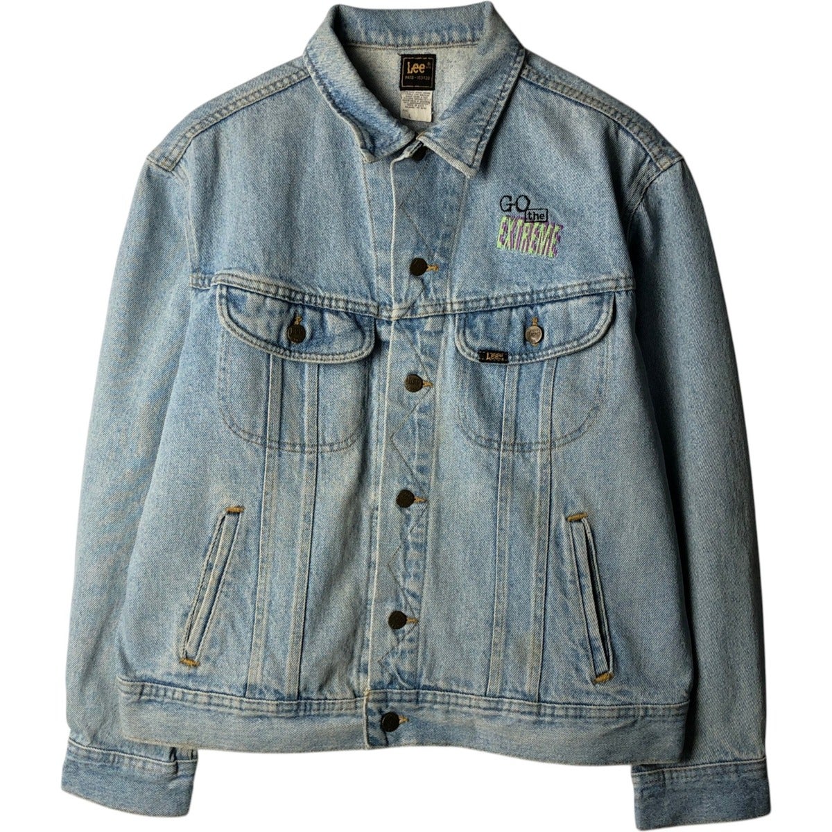 古着 90年代 リー Lee SPORT ブラック デニムジャケット Gジャン