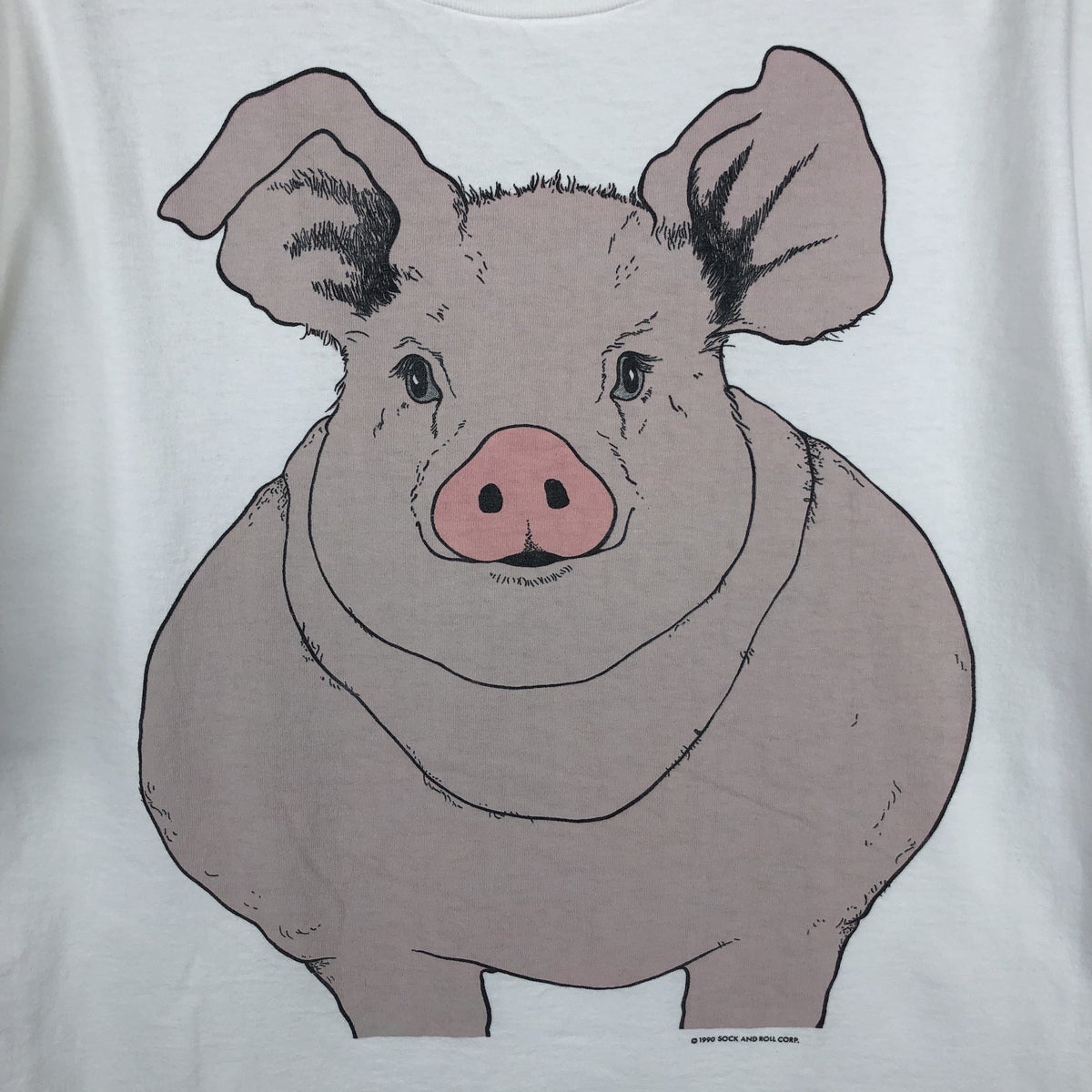 古着 90年代 SOF TEE ブタ柄 アニマルTシャツ USA製 メンズXL相当