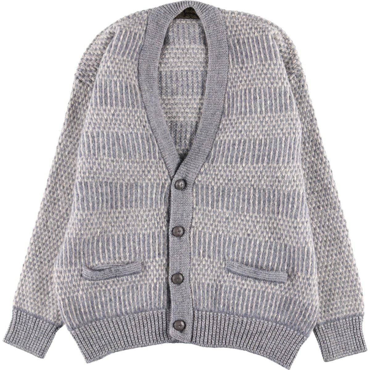 古着 Edinburgh チェック柄 モヘアニットカーディガン スコットランド