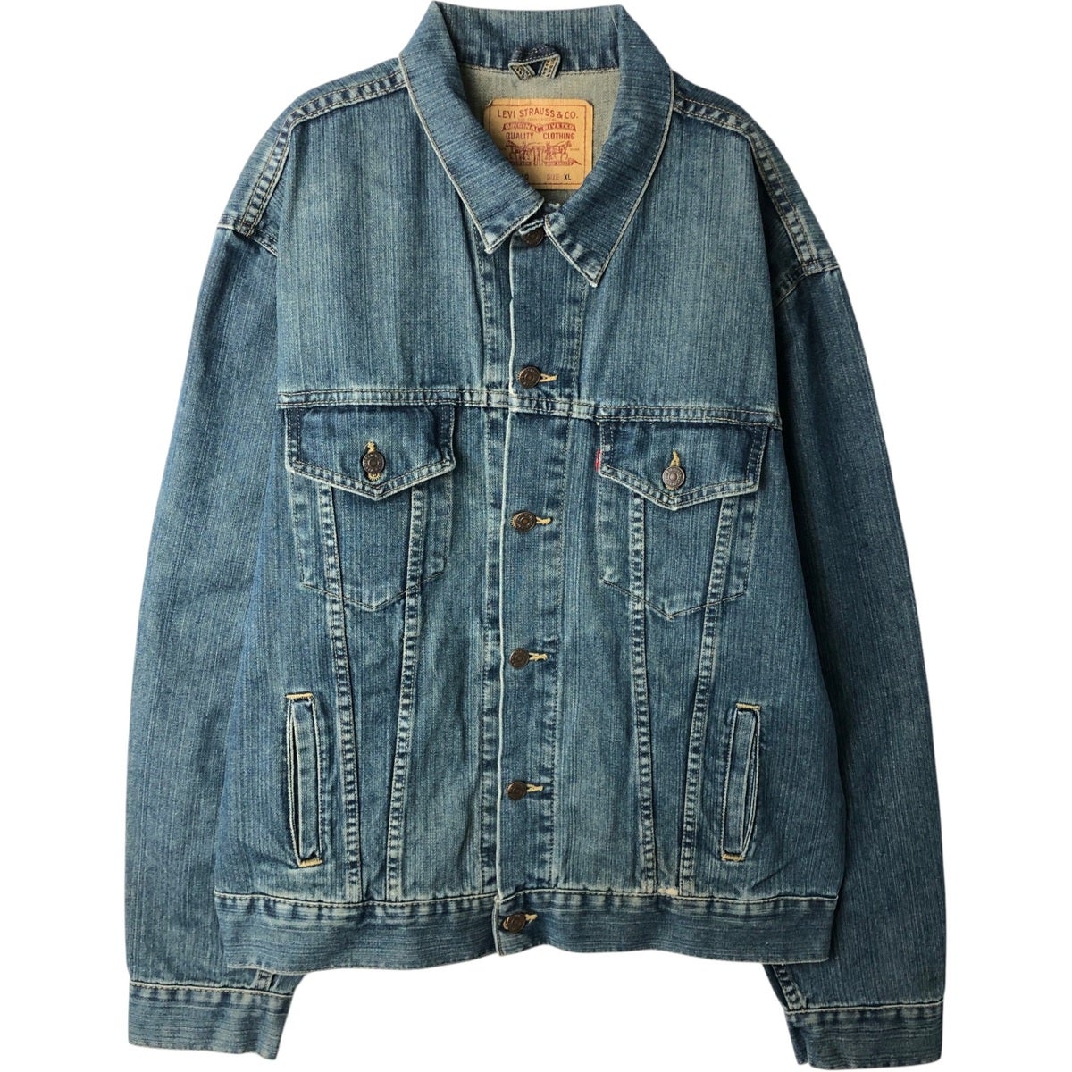 リーバイス 2025AW デニムジャケット コーデュロイ襟 古着 青 XL相当 古着 リーバイス Levis 70510 デニムジャケット Gジャン メンズXL相当