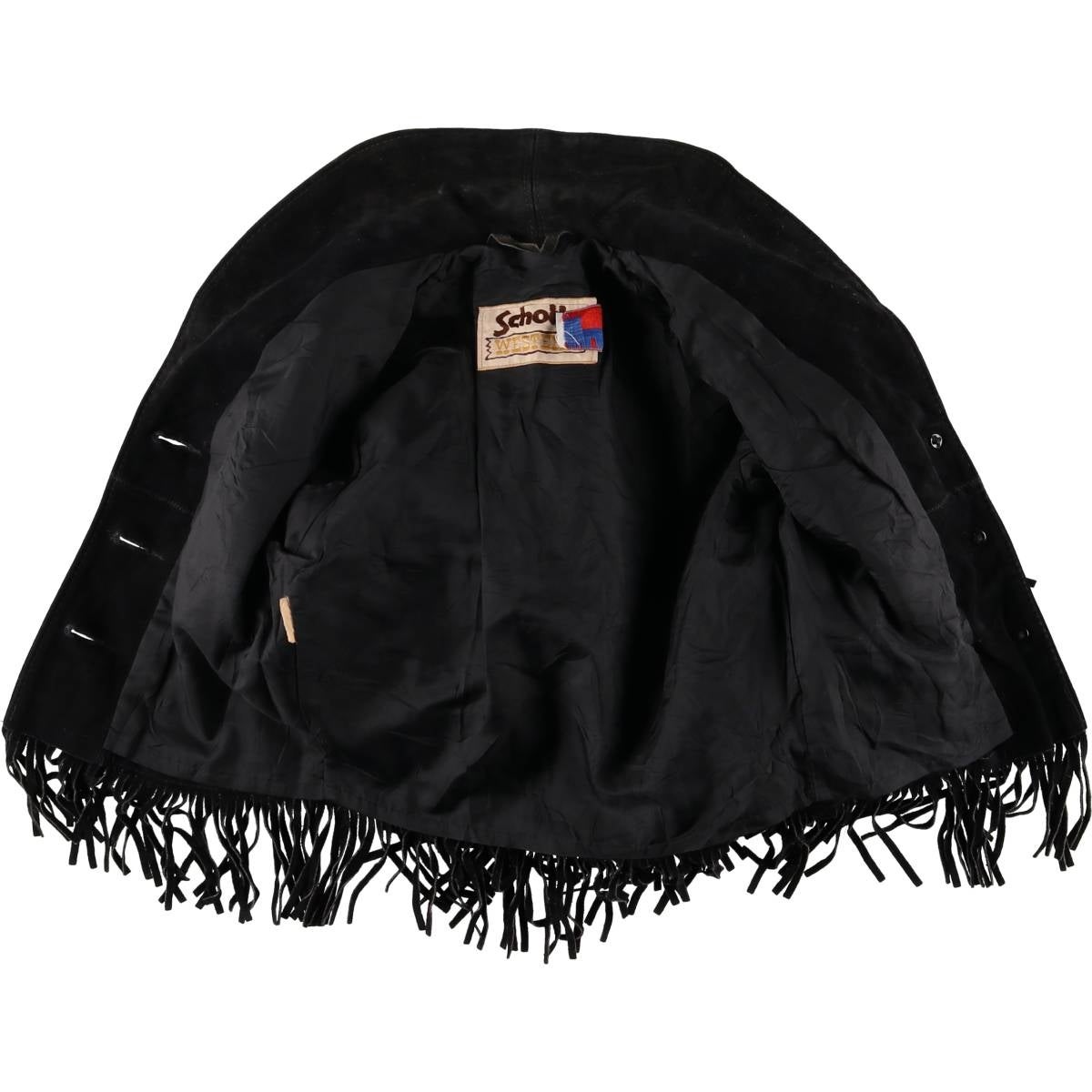 古着 70年代 ショット SCHOTT WESTERN クロップド丈 フリンジ スエード