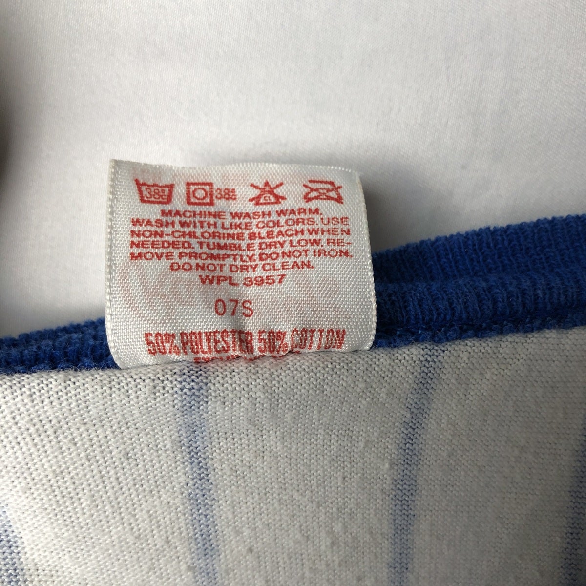 古着 ~90年代 RAWLINGS MLB NEWYORK METS ニューヨークメッツ ストライプ柄 Vネック スポーツプリントTシャツ USA製 レディースM相当/eaa630820 古着 ～90年代 RAWLINGS MLB NEWYORK METS ニューヨークメッツ