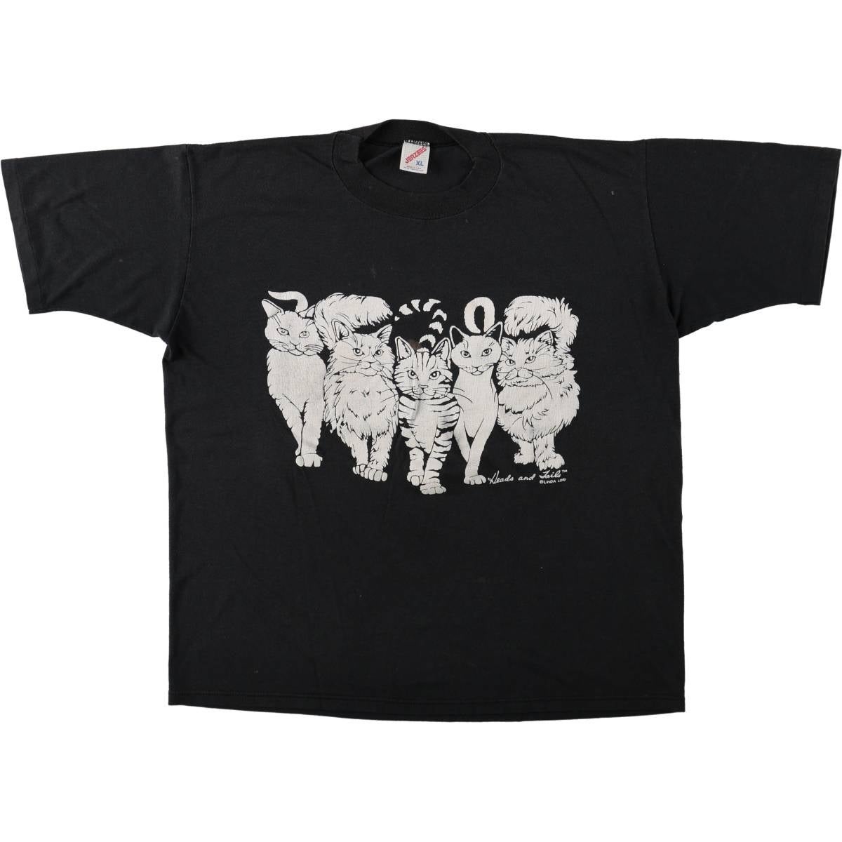 古着 90年代 ジャージーズ Jerzees ネコ柄 アニマルTシャツ USA製
