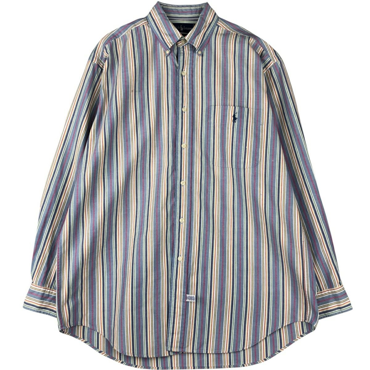 古着 ラルフローレン Ralph Lauren 長袖 ボタンダウンストライプシャツ