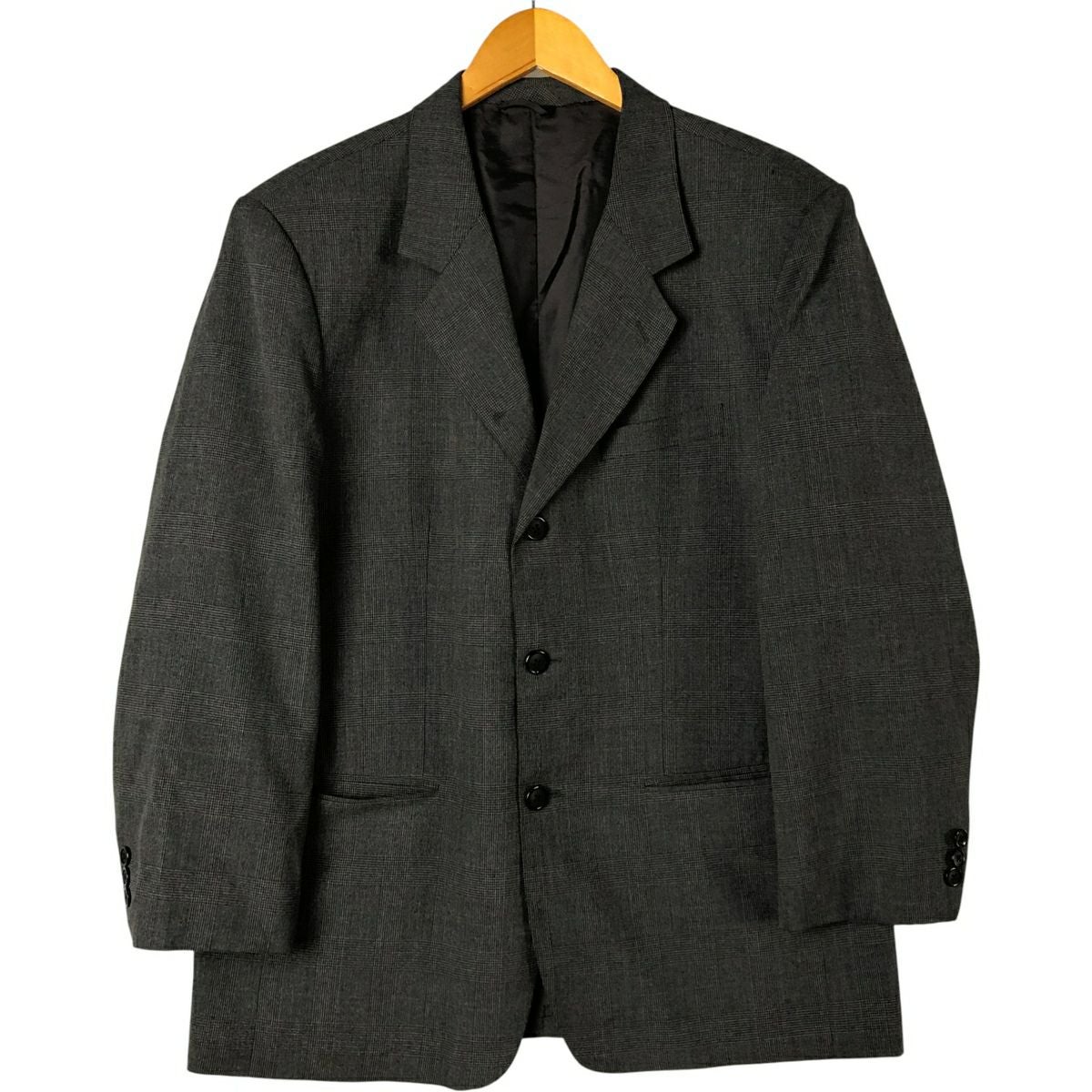 古着 ヒューゴボス HUGO BOSS 千鳥格子柄 リネンテーラードジャケット