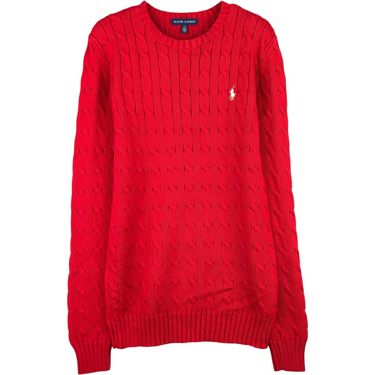 古着 ラルフローレン Ralph Lauren ケーブル編み Vネック コットンニットセーター レディースM相当 /eaa390429 古着 ラルフローレン Ralph Lauren ケーブル編み Vネック コットン