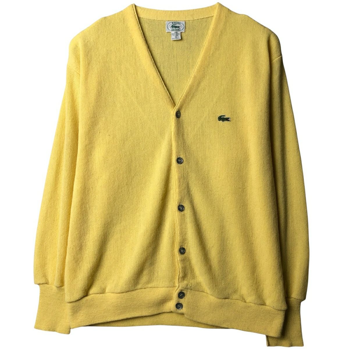 古着 80年代 ラコステ LACOSTE CHEMISE アクリルニットカーディガン