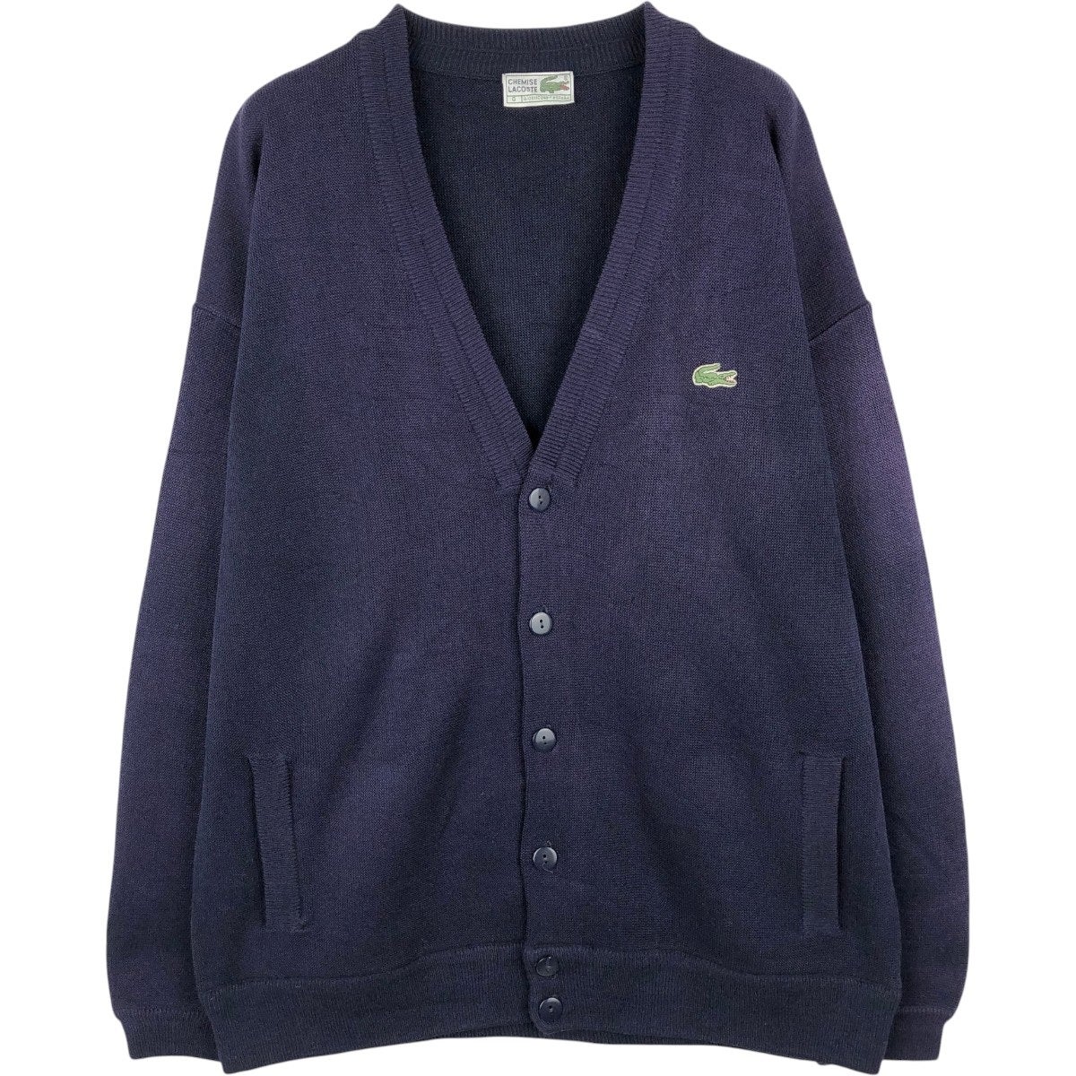 古着 80年代 ラコステ LACOSTE CHEMISE ニットカーディガン スペイン製