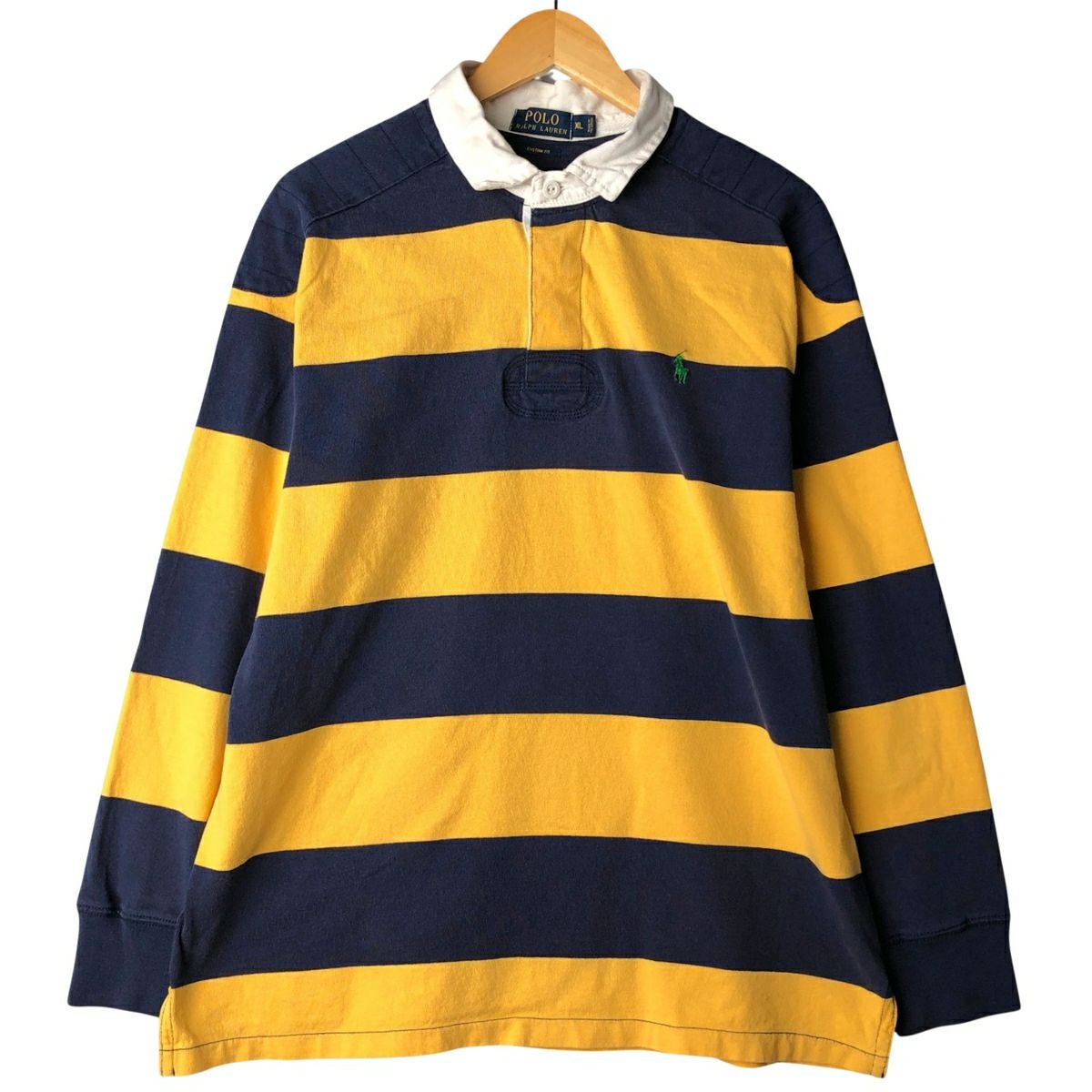 Polo ラルフローレン ラガーシャツ ボーダー XL ビッグシルエット 古着 スーパービッグサイズ Polo by Ralph Lauren ポロバイラルフローレン