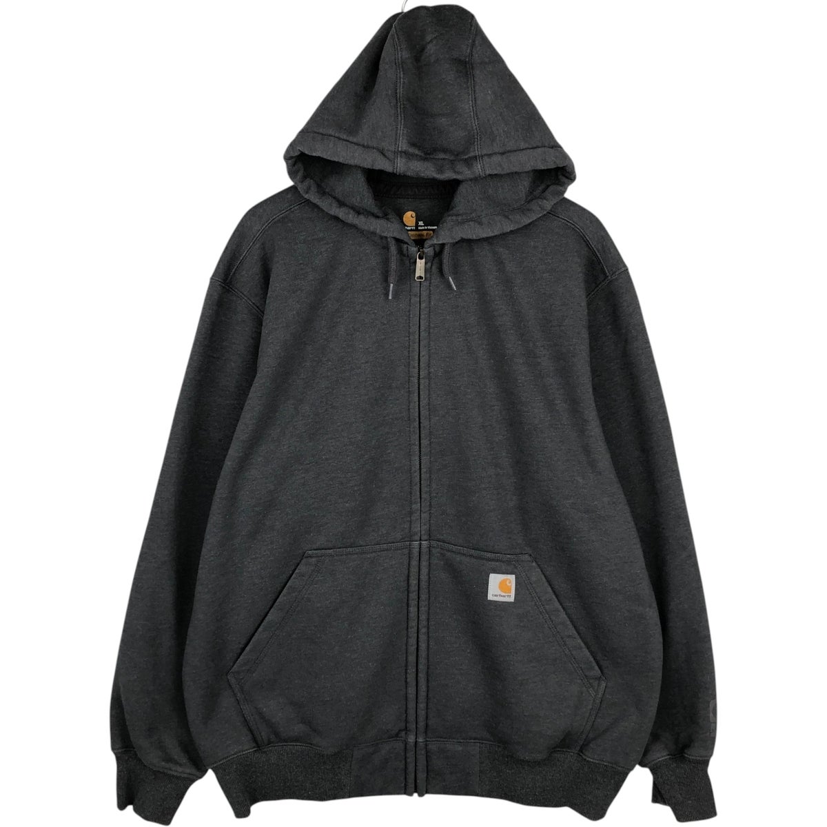 古着 Carhartt ダークグレー フルジップパーカー 古着 カーハート Carhartt ORIGINAL FIT スウェットハーフジップ