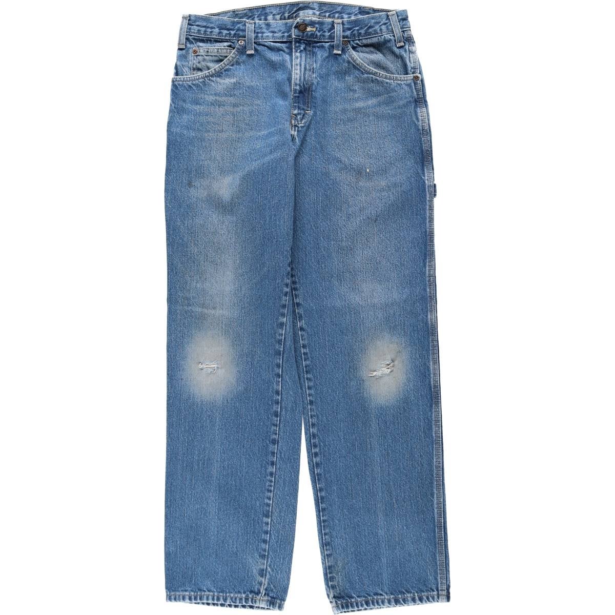 90s Dickies ディッキーズ デニムペインターパンツ リペア W32 古着 ディッキーズ Dickies デニムペインターパンツ メンズw32相当