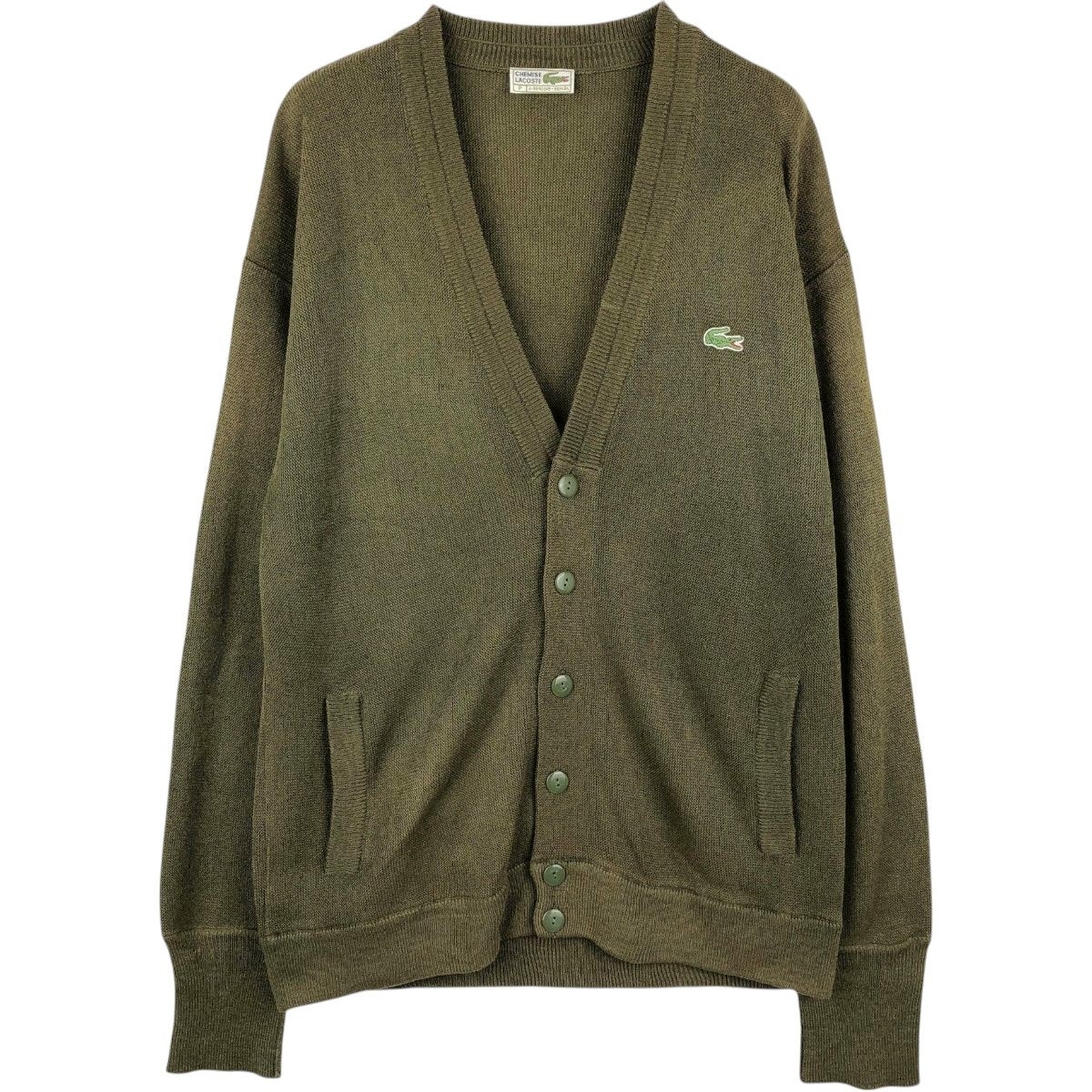 古着 80年代 ラコステ LACOSTE CHEMISE ニットカーディガン スペイン製