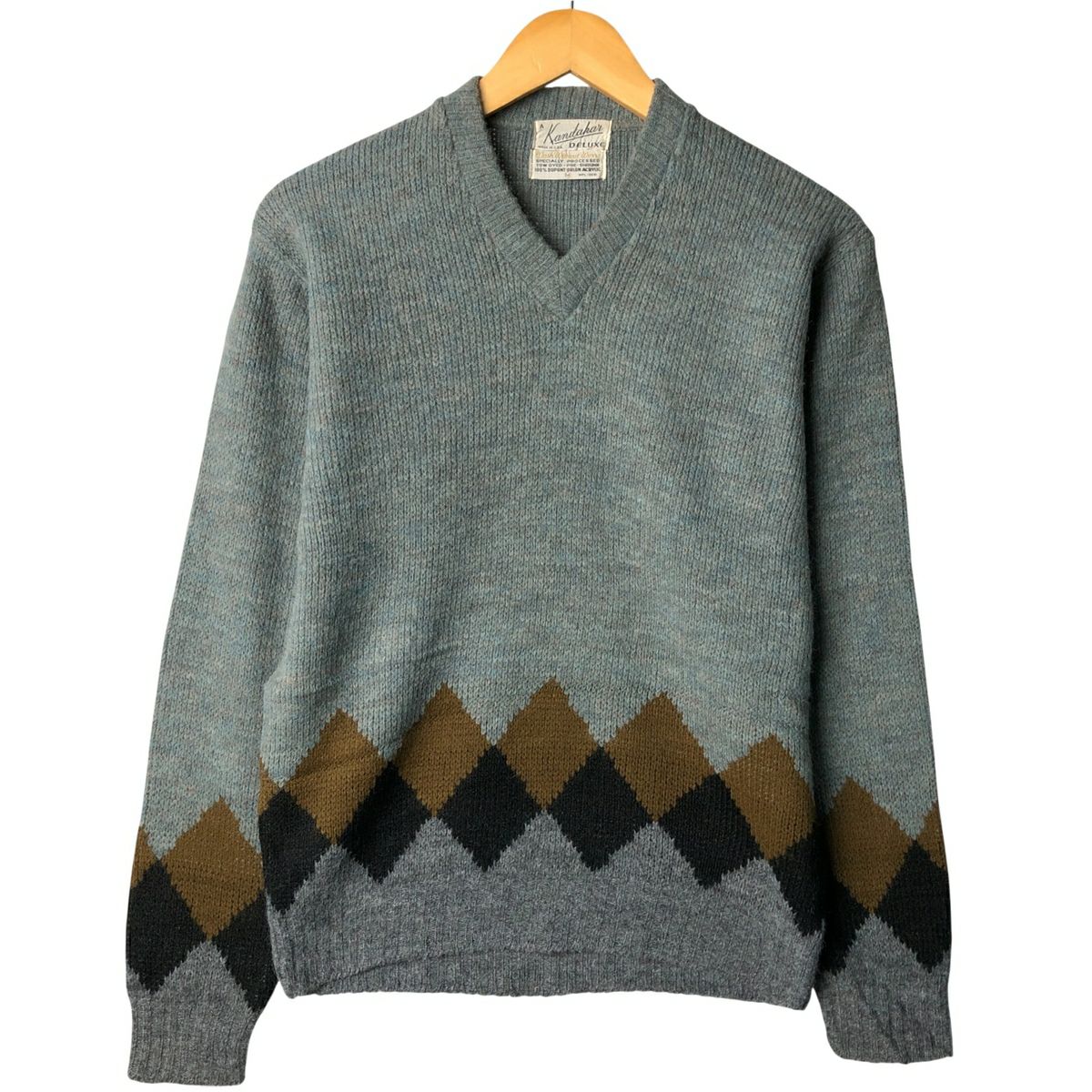 古着 70年代 キャンパス CAMPUS Vネック ウールニットセーター USA製