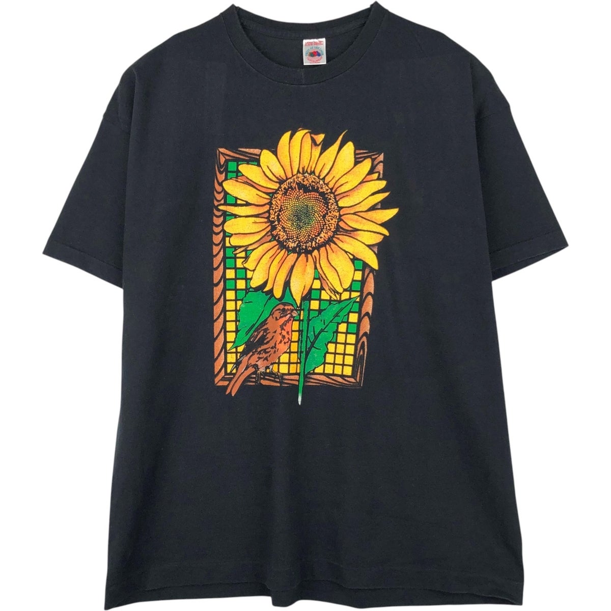 古着 00年代 フルーツオブザルーム FRUIT OF THE LOOM ひまわり柄 花柄