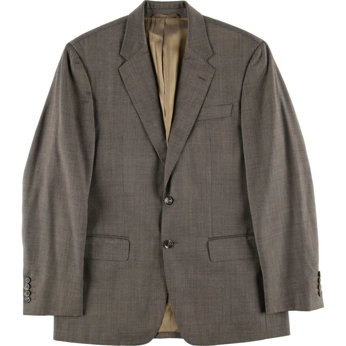 美品 HUGO BOSS ヒューゴ ボス テーラードジャケット M リネン混 古着 ヒューゴボス HUGO BOSS 千鳥格子柄 リネンテーラードジャケット