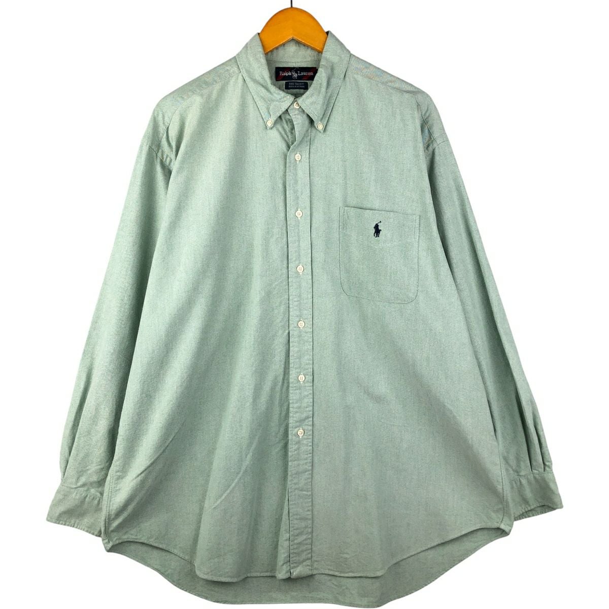 d*3様 ラルフローレン RALPH LAUREN ベアカフス ボタン シルバー 古着 ラルフローレン Ralph Lauren BIG SHIRT 長袖 ボタンダウンシャツ