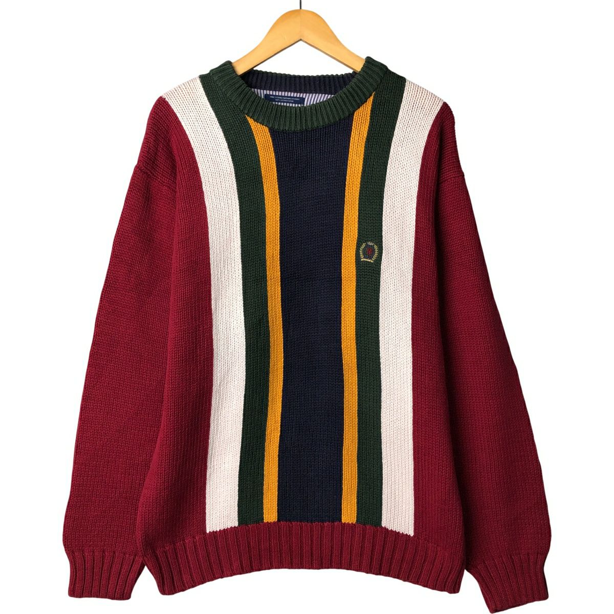 古着 トミーヒルフィガー TOMMY HILFIGER ボーダー柄 コットンニット