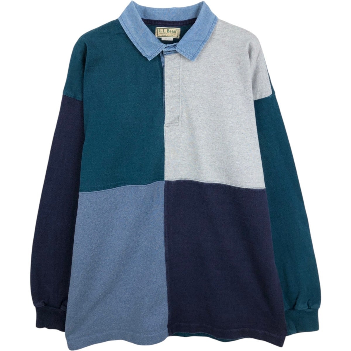古着 エルエルビーン L.L.Bean ボーダー柄 長袖 ラガーシャツ メンズL
