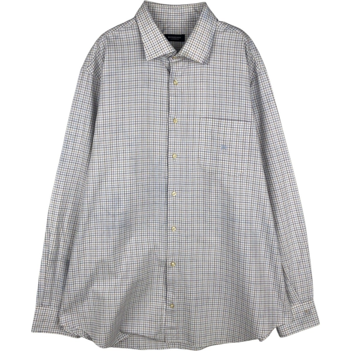 未使用 バーバリー 廃盤 シャツ L メンズ 長袖 チェック 白 TY2275 古着 バーバリー Burberrys Thomas Burberry 長袖 コットンチェック
