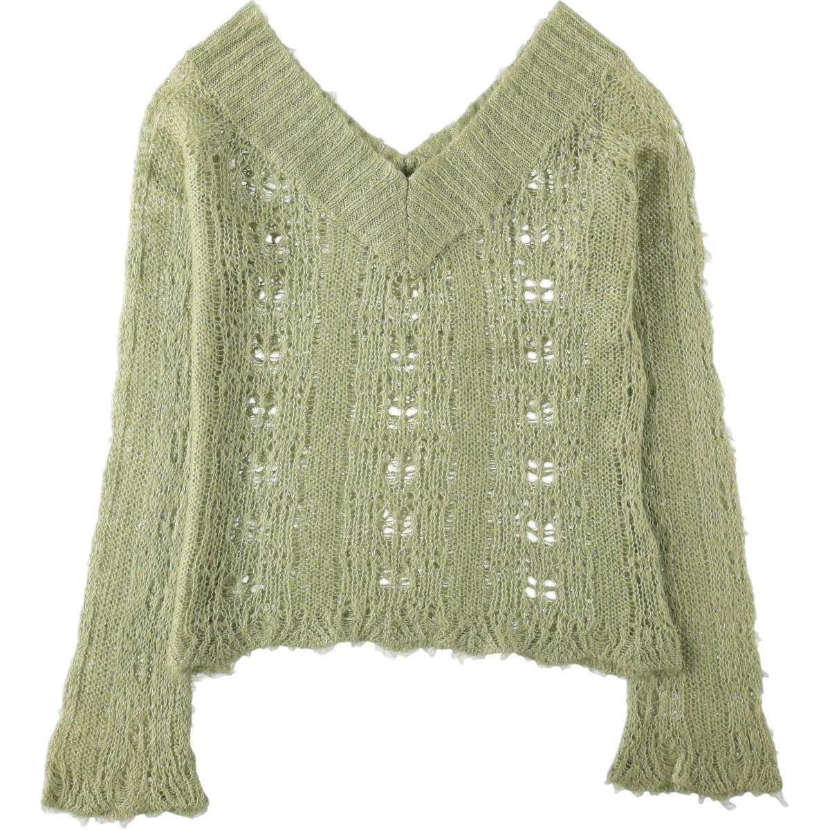 古着 透かし編み 半袖 サマーカーディガン ボレロ レディースM相当