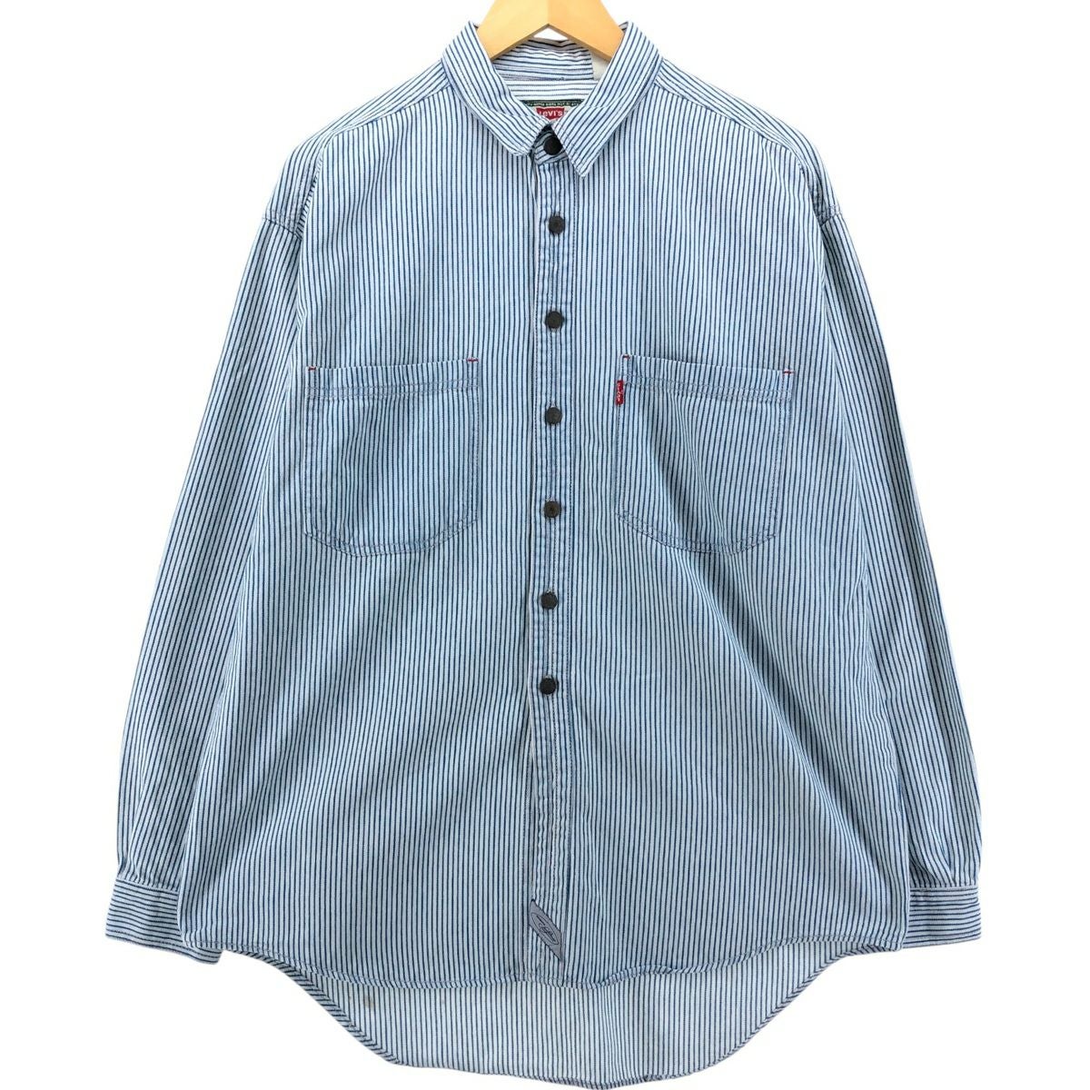 古着 90年代 リーバイス Levis ストライプ柄 長袖 デニム ウエスタン