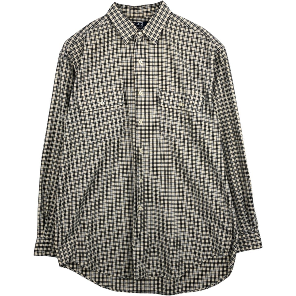 ラルフローレン　bonnard ブラック　チェックシャツ　サイズL 古着 ラルフローレン Ralph Lauren POLO by Ralph Lauren BONNARD 長袖