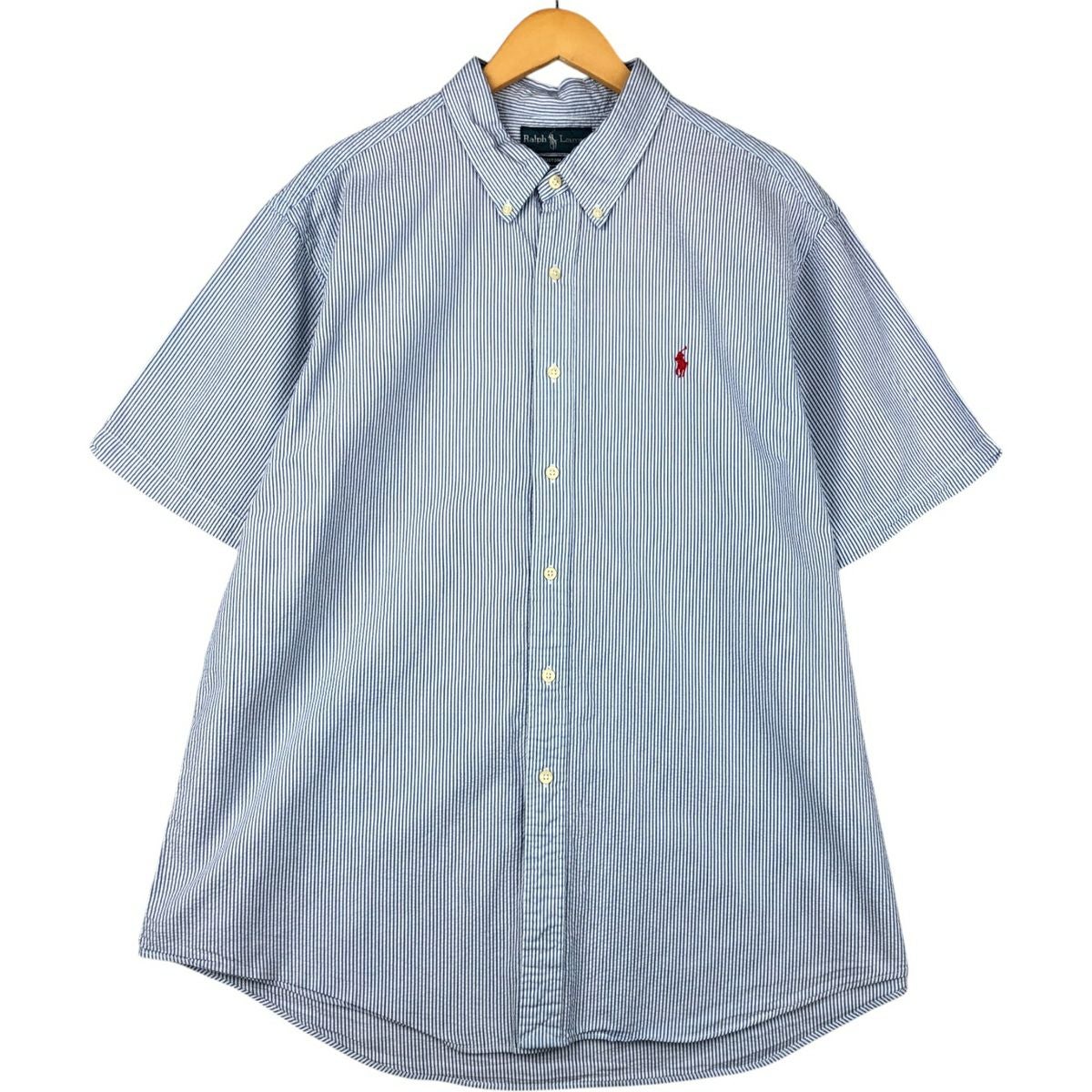 古着 ラルフローレン Ralph Lauren CUSTOM FIT マルチストライプ 半袖