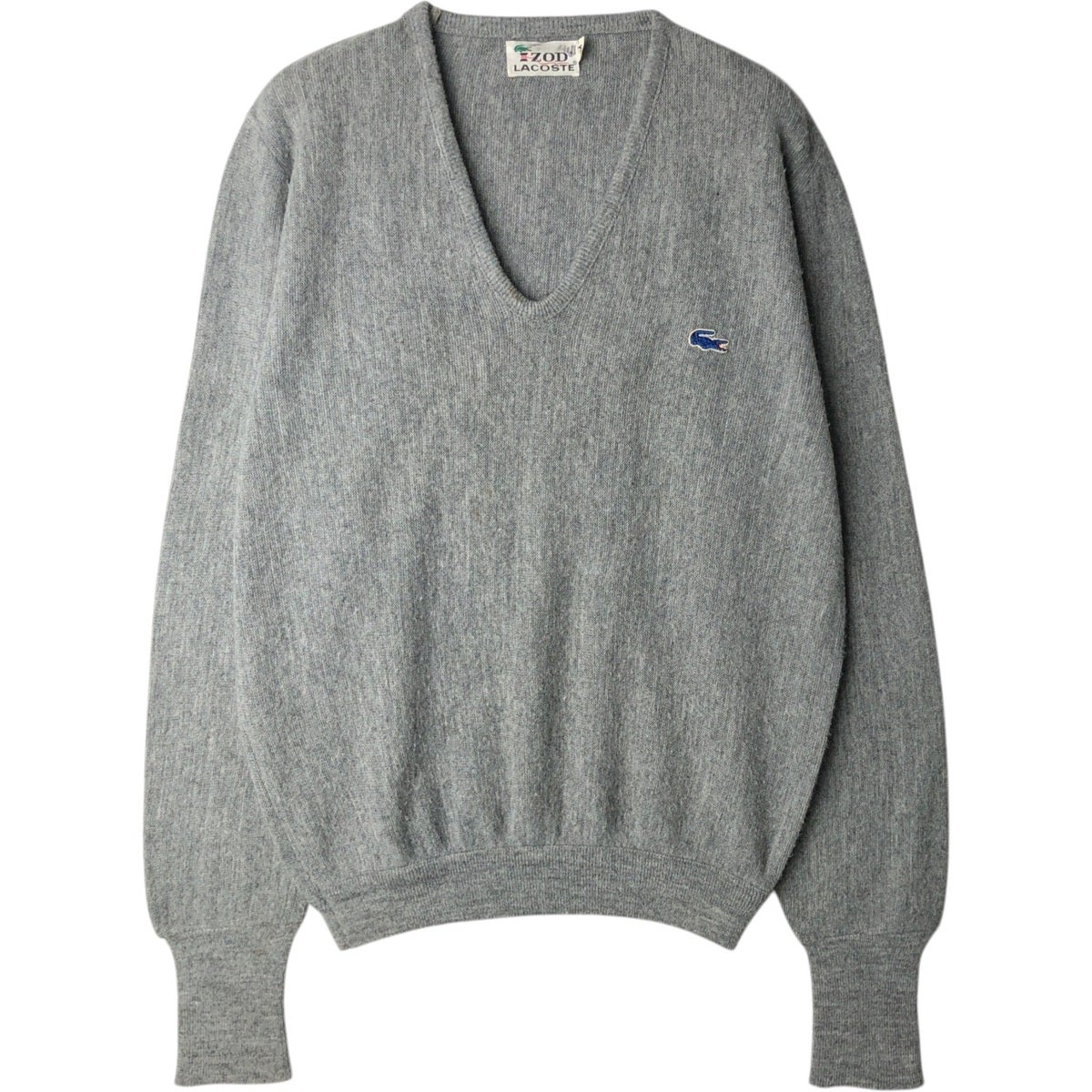 古着 ラコステ LACOSTE Vネック ウール×アクリルニットセーター