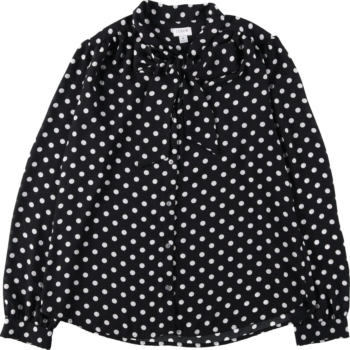 古着 ジェイクルー J.Crew ドット柄 ボウタイ 長袖 シースルーシャツ レディースM相当/eaa619653 古着 ジェイクルー J.Crew ドット柄 ボウタイ 長袖 シースルーシャツ